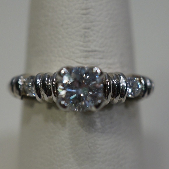 Jewelry - Platinum Genuine Diamond Engagement Ring